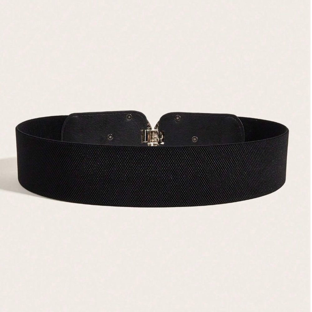 LAST ONE ๐ฅ Silver/Black Rhinestone Stretch Belt - Picture 3 of 5